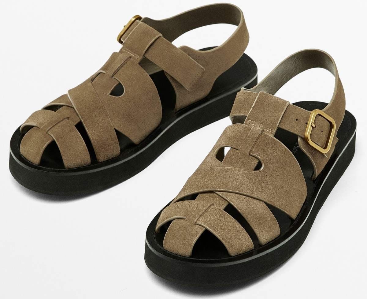 Cangrejera serraje hebilla de Massimo Dutti