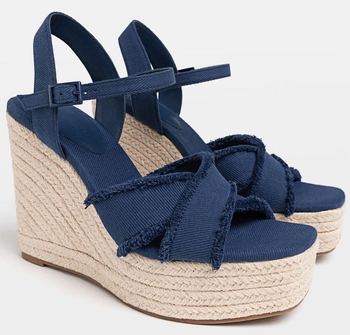 Sandalias de cuña con yute