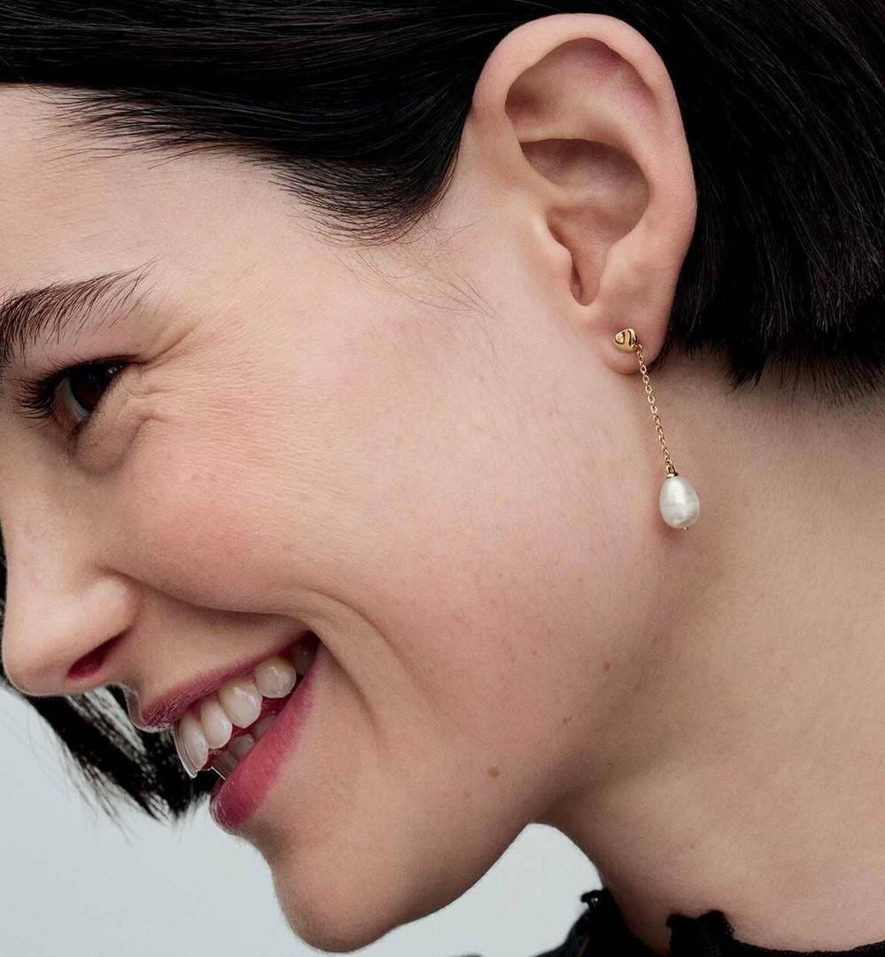 Pendientes Colgantes Perla Cultivada de Agua Dulce de Pandora