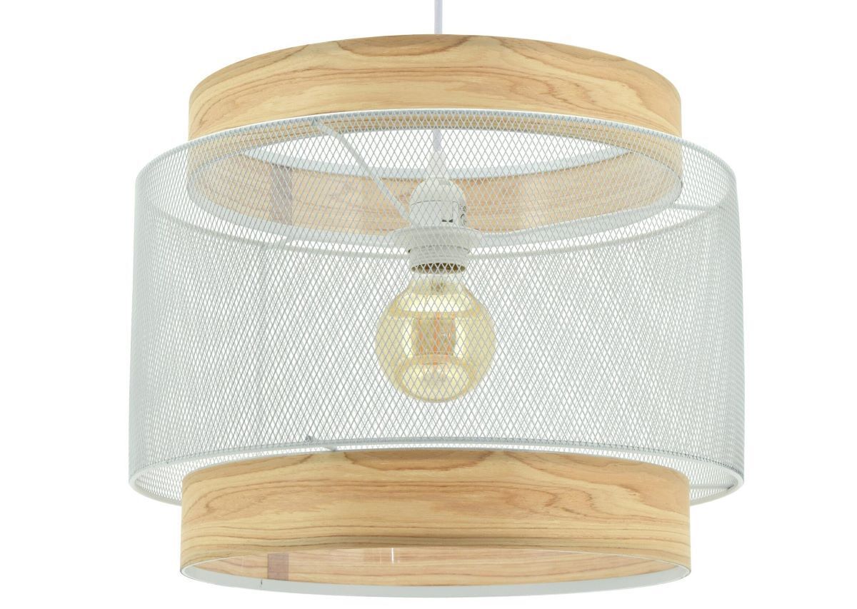 Lámpara de techo de diseño circular y efecto madera modelo Taiga de Leroy Merlin