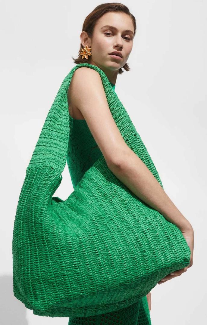 Bolso shopper fibra natural de Mango