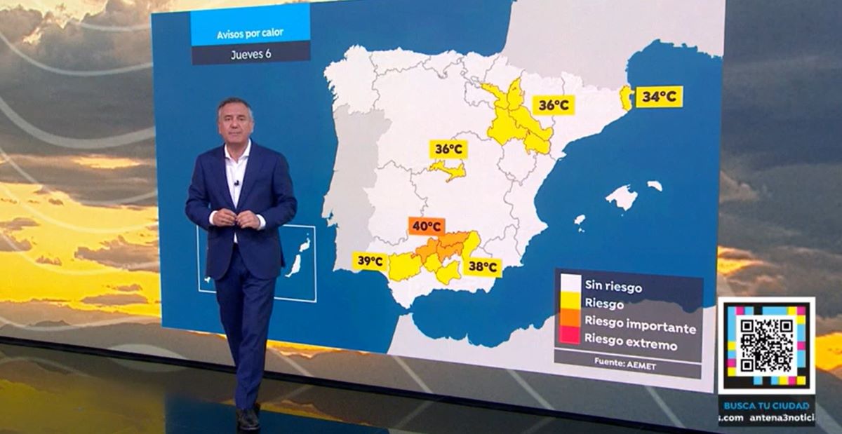Roberto Brasero anuncia el tiempo para este jueves 6 de junio
