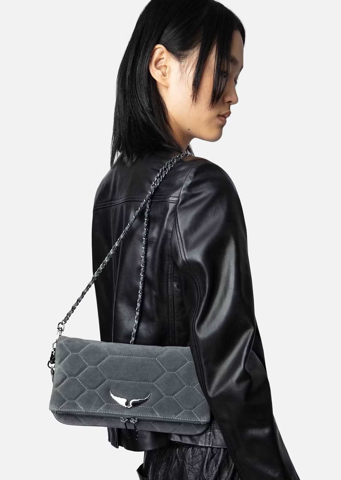 Bolso de mano Rock de ante acolchado de Zadig&Voltaire