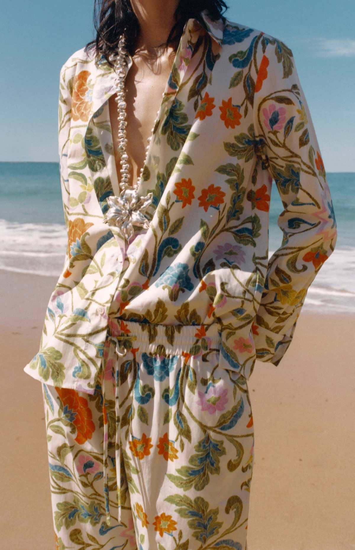 Camisa popelín estampada ZW collection de Zara