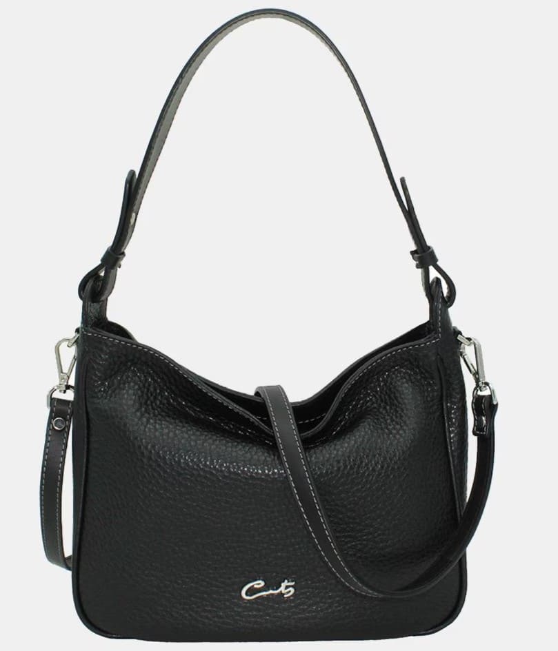 Bolso hobo de piel emotion con cremallera Cats