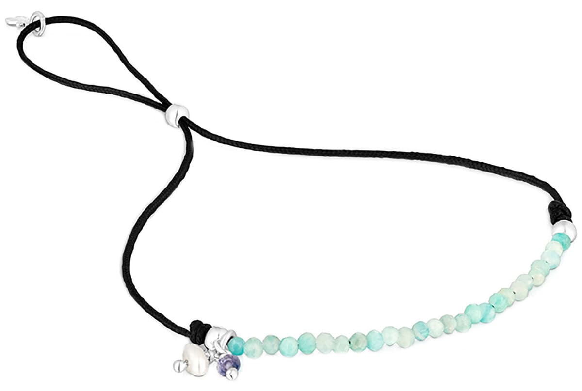 La pulsera de nylon negro con amazonitas Camille de Tous