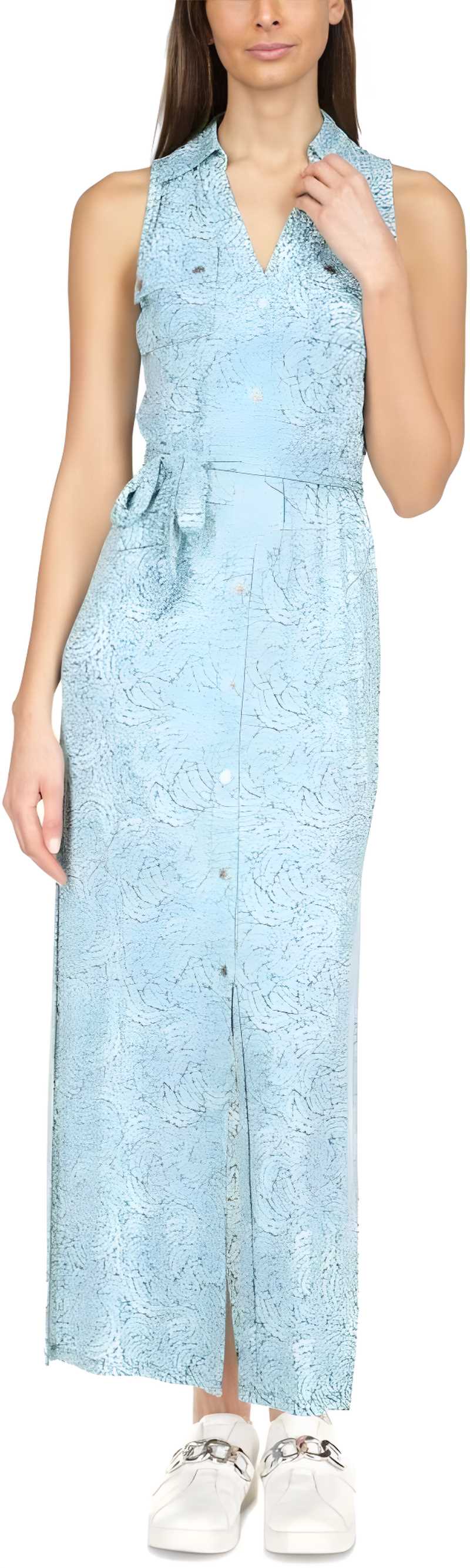 Vestido largo estampado para mujer en color turquesa Michael Kors