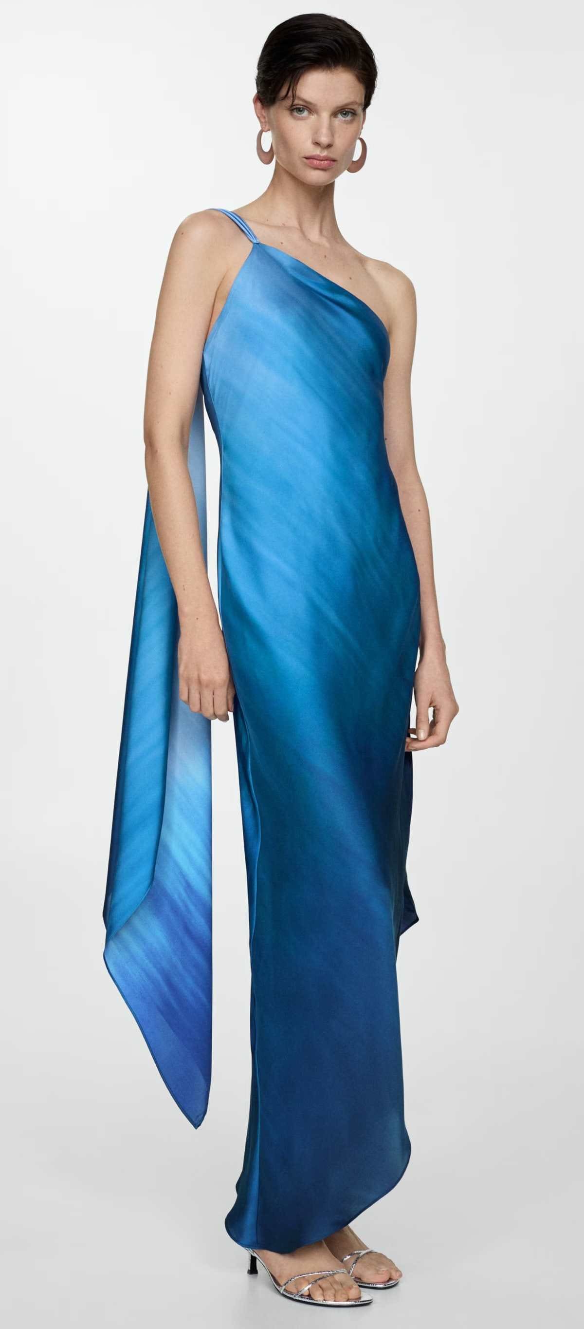 Vestido asimétrico degradado de Mango