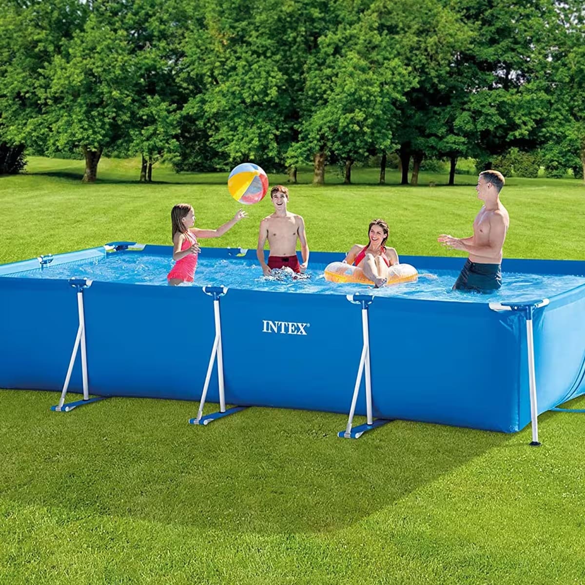 La piscina desmontable rectangular con depuradora Metal Frame Intex de Decathlon