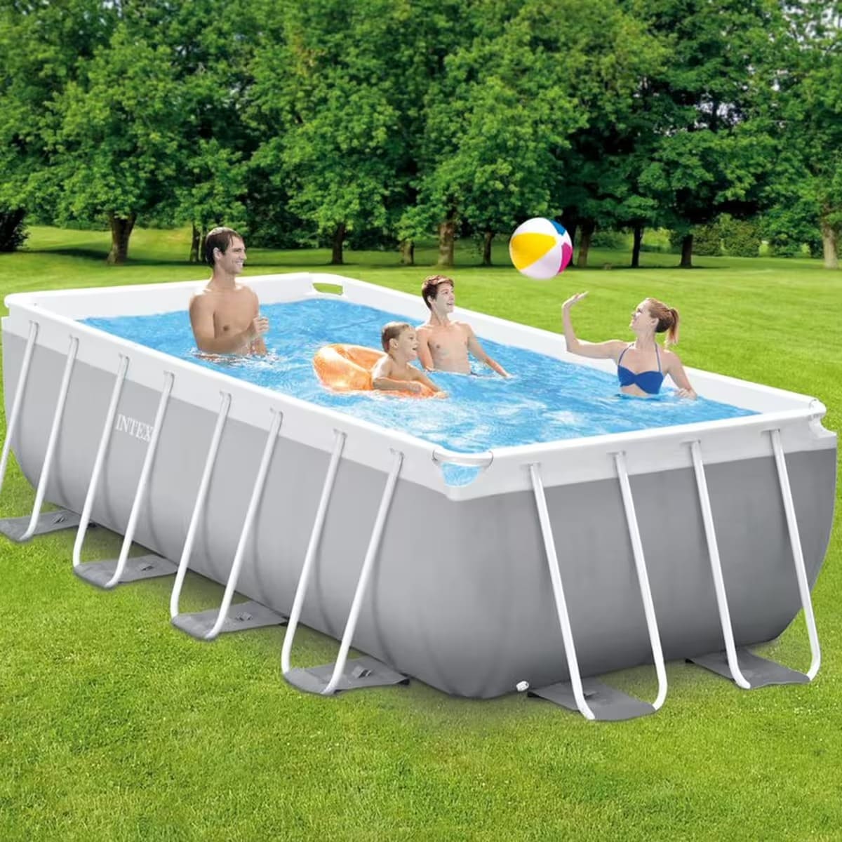 La piscina desmontable rectangular Prism Frame Intex + depuradora de Decathlon