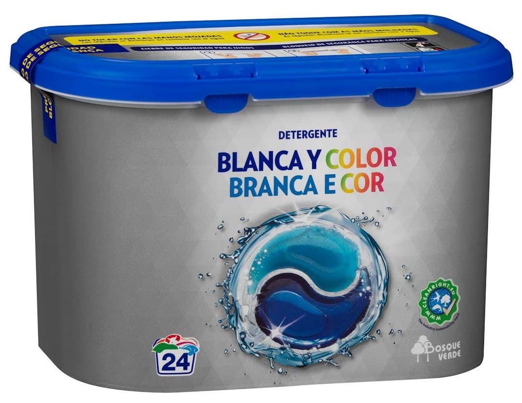 Detergente ropa blanca y de color Bosque Verde en cápsulas para lavadora