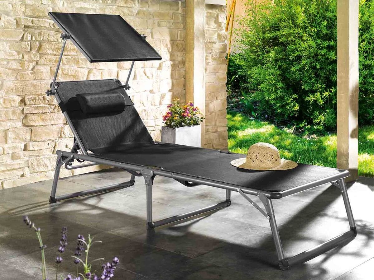 Tumbona de aluminio Houston con parasol