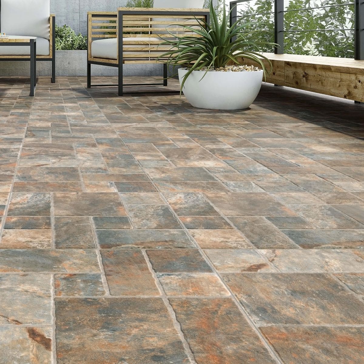 Suelo porcelánico Nayara efecto piedra magma