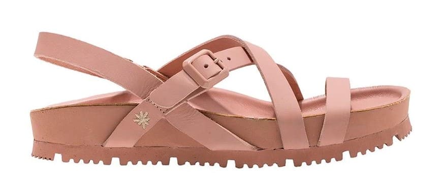 Sandalias planas de piel con cierre de hebilla Art