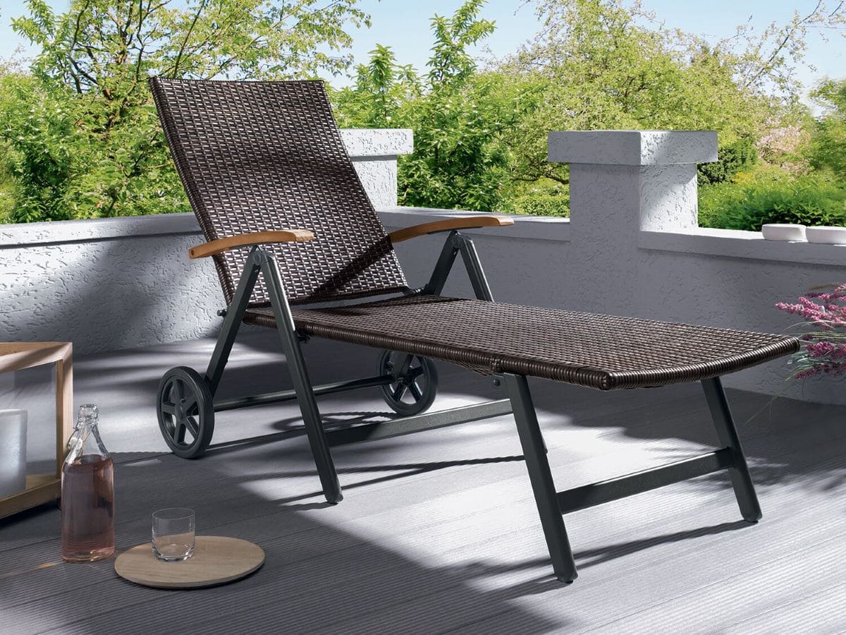 Tumbona de entramado con ruedas Valencia Livarno Home
