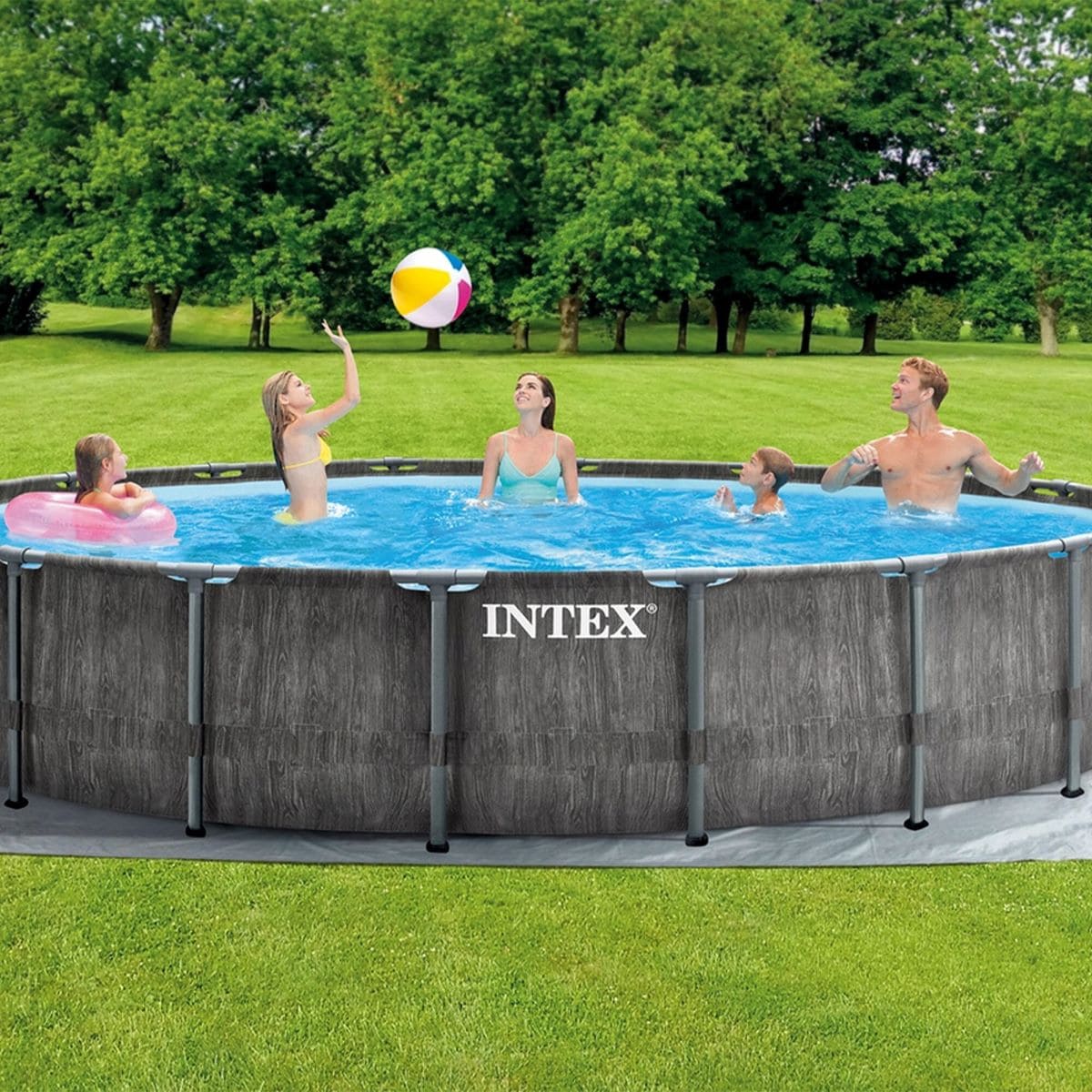 Piscina desmontable redonda con depuradora Greywood Intex de Decathlon B