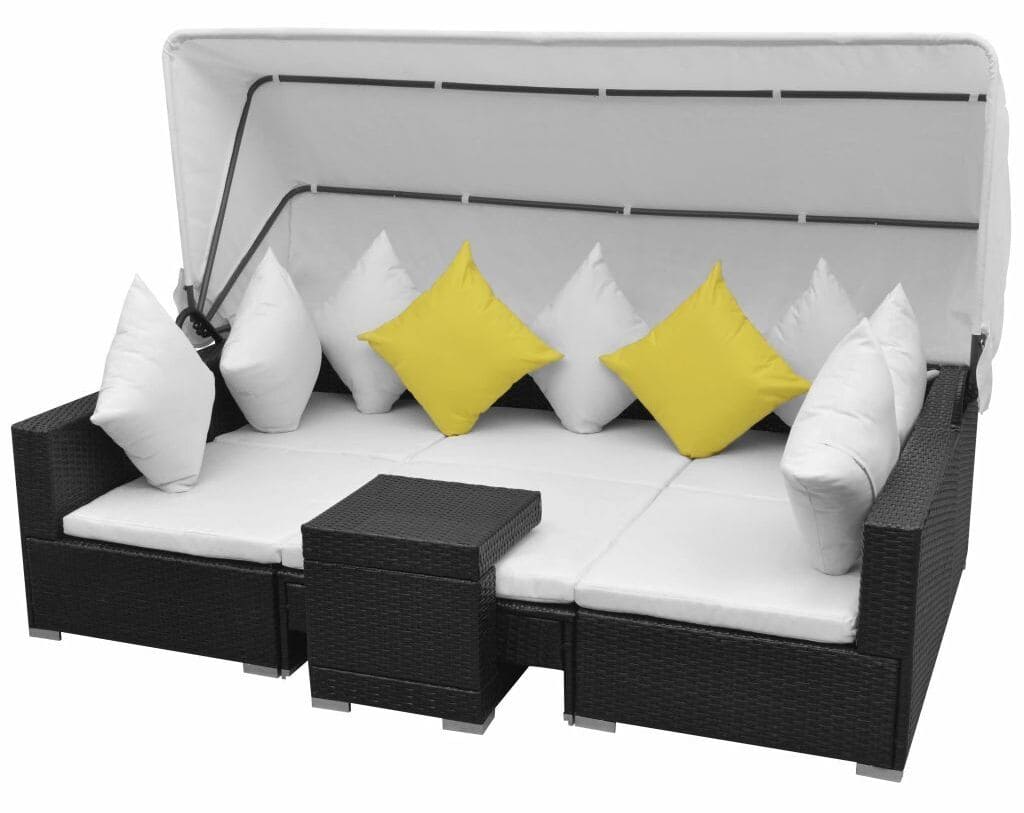 El conjunto de sofás de jardín con dosel poliratán marrón de 7 piezas Vidaxl en Carrefour