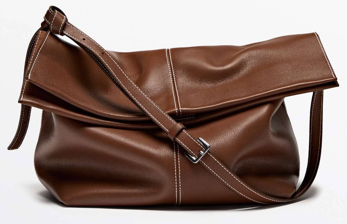 Bolso piel napa asa regulable de Massimo Dutti