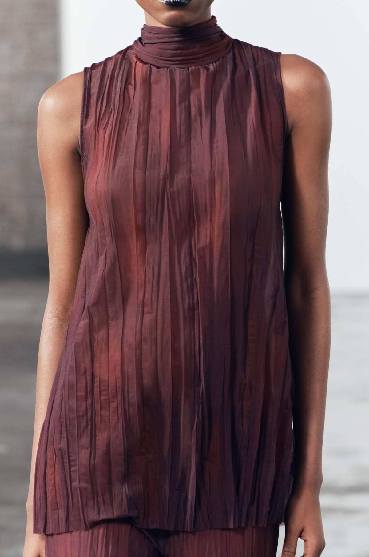 Top stretch organza tie DYE de Zara