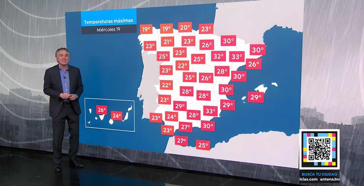 Roberto Brasero, meteorólogo de Antena 3, da la previsión del tiempo
