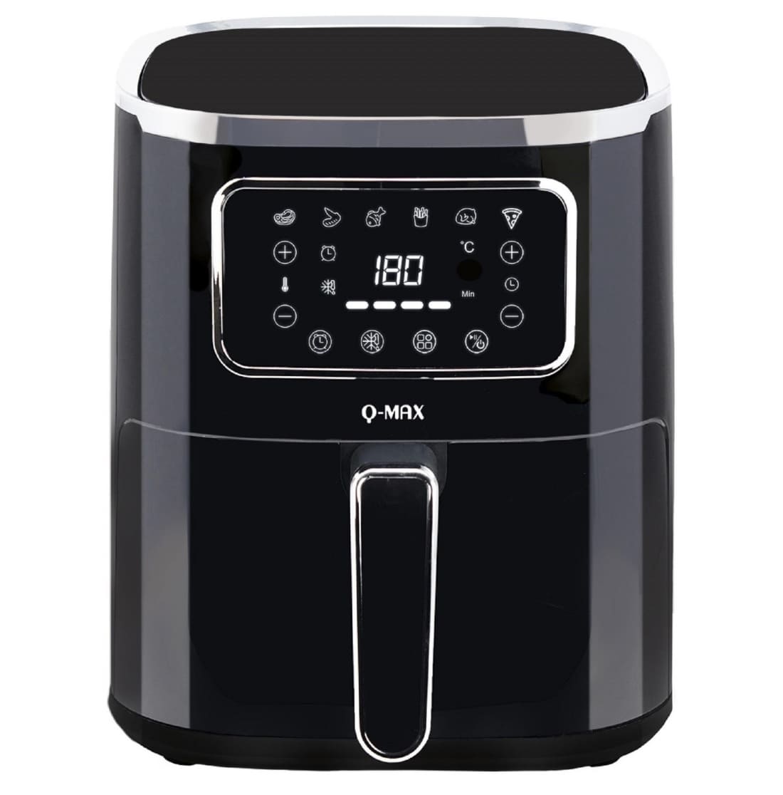 La freidora de aire sin aceite Q-MAX Digital con 1400 W y cinco litros de color negro en Carrefour