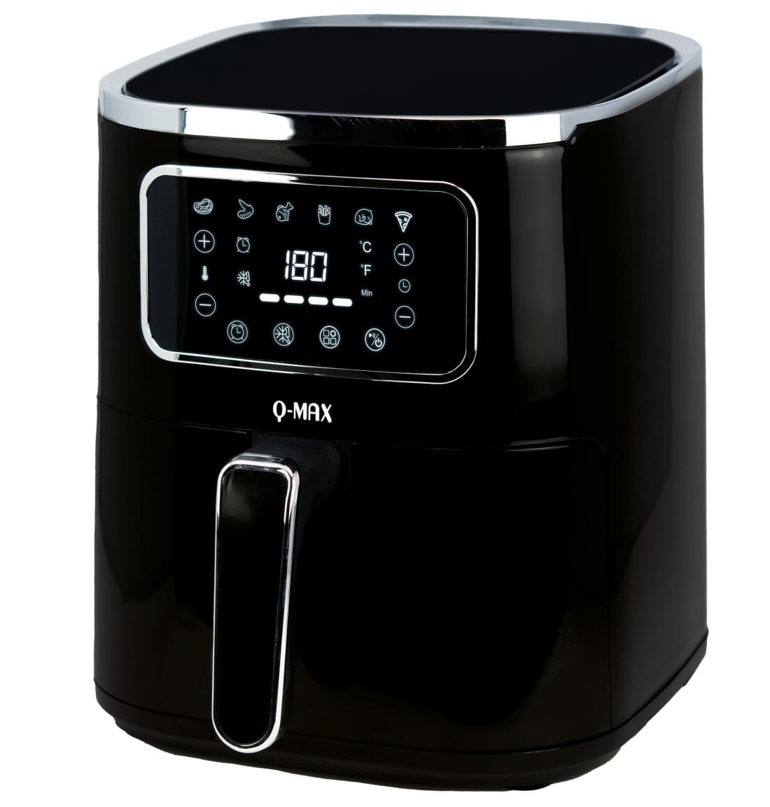 La freidora de aire sin aceite Q-MAX Digital con 1400 W y cinco litros de color negro en Carrefour