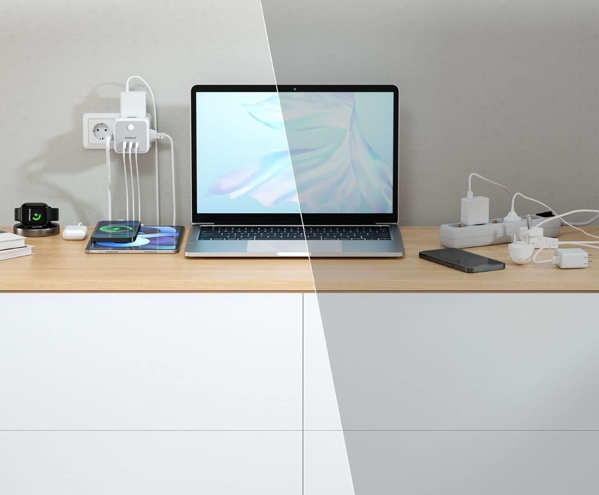 Enchufe con diseño en cubo 6 en 1 TESSAN de Amazon