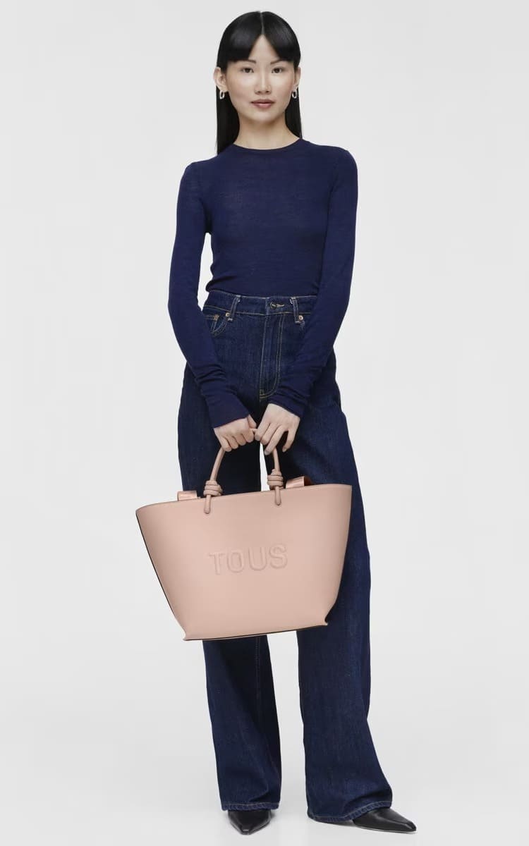 El bolso capazo mediano Topo Tous La Rue New de color rosa