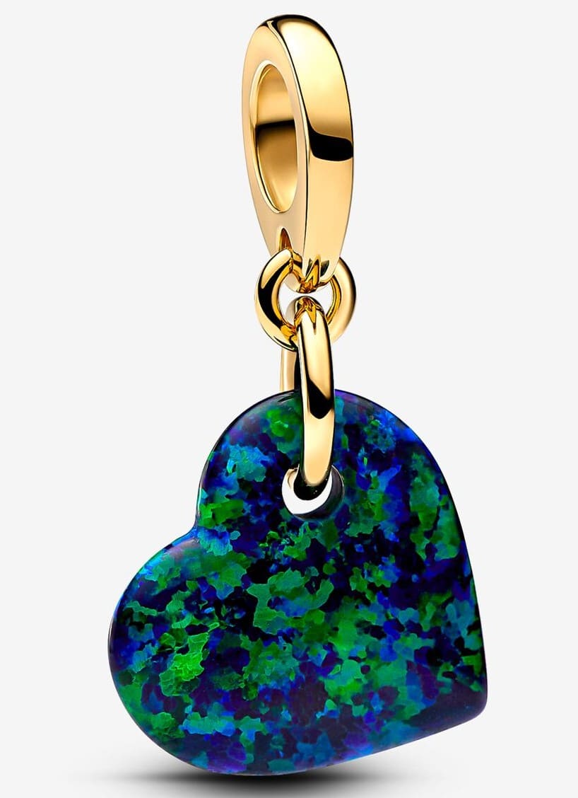 Charm Colgante Corazón Verde Opalescente de Pandora