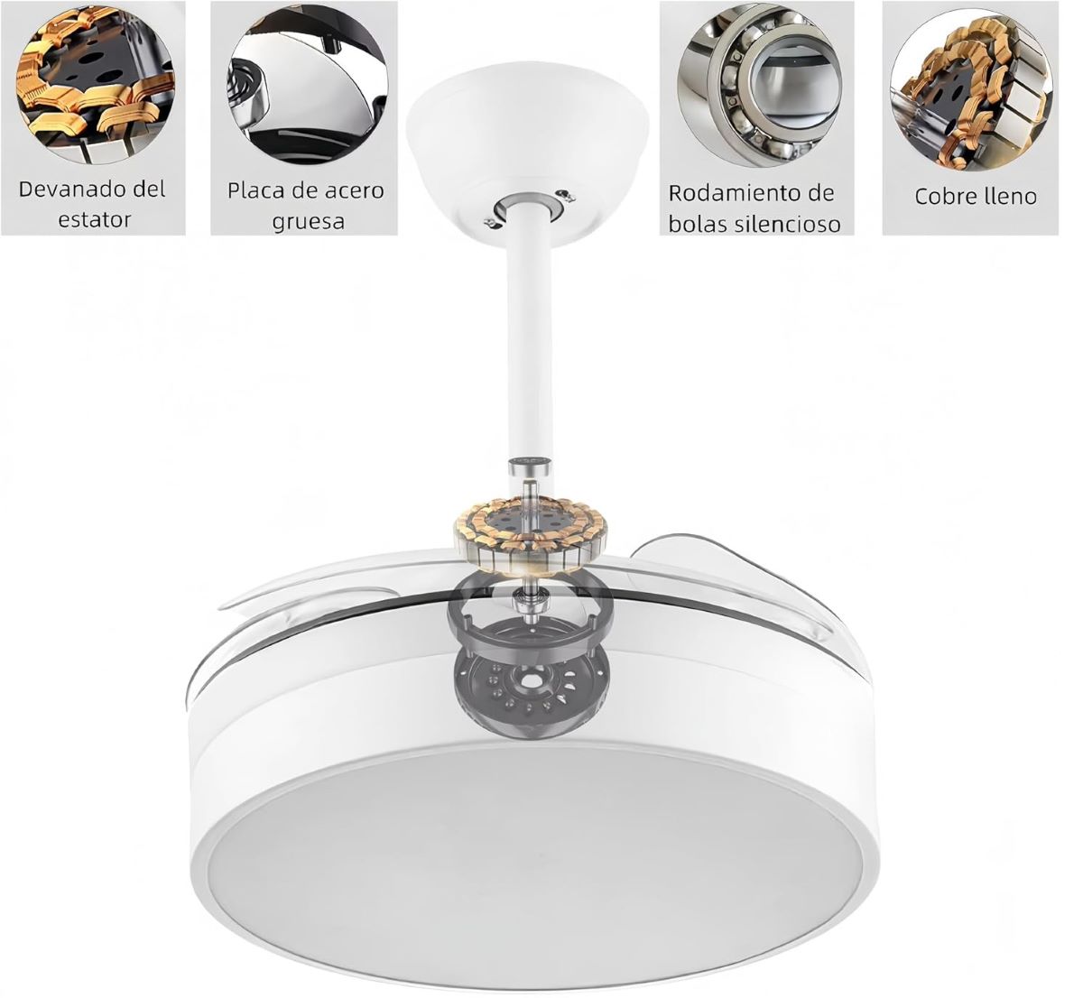 Ventilador con luz lámpara LED 72W LEDUNI de Amazon