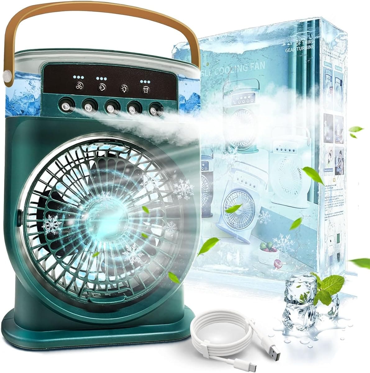 El mini aire acondicionado 4 en 1 portátil y silencioso de Bseical en Amazon