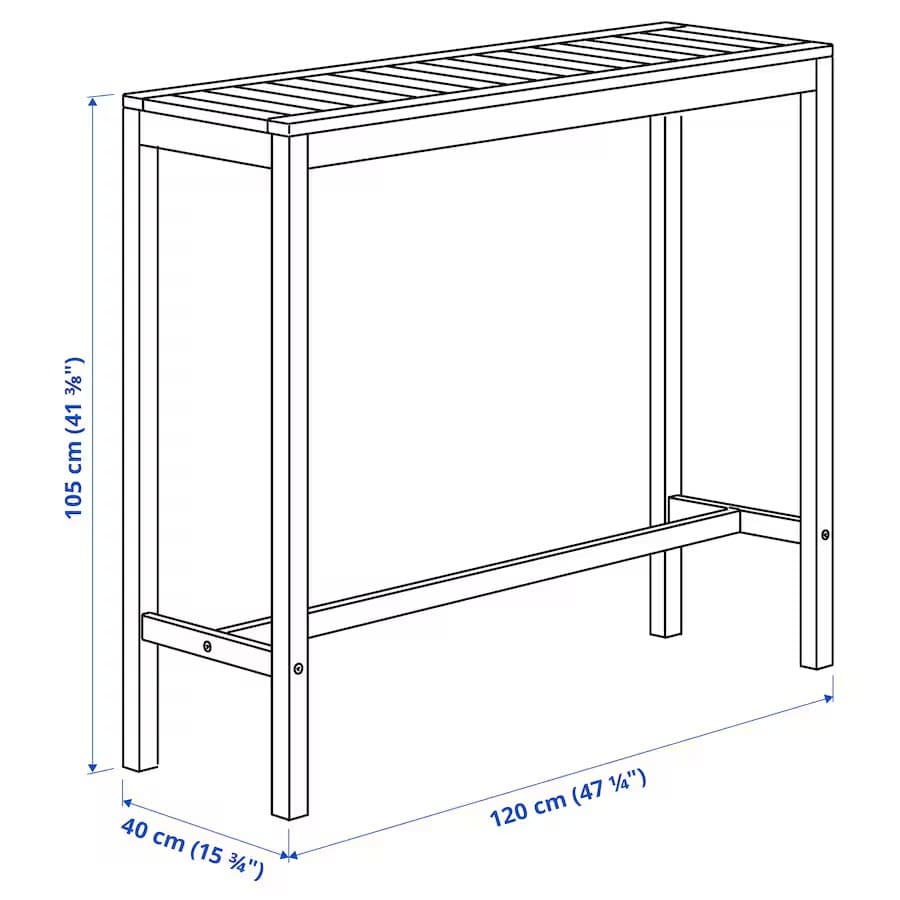 La mesa alta de exterior de tinte marrón claro NÄMMARÖ de Ikea