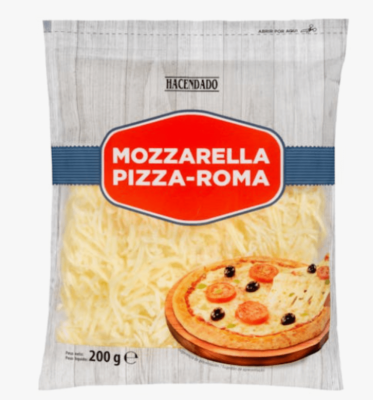Queso rallado mozzarella Hacendado