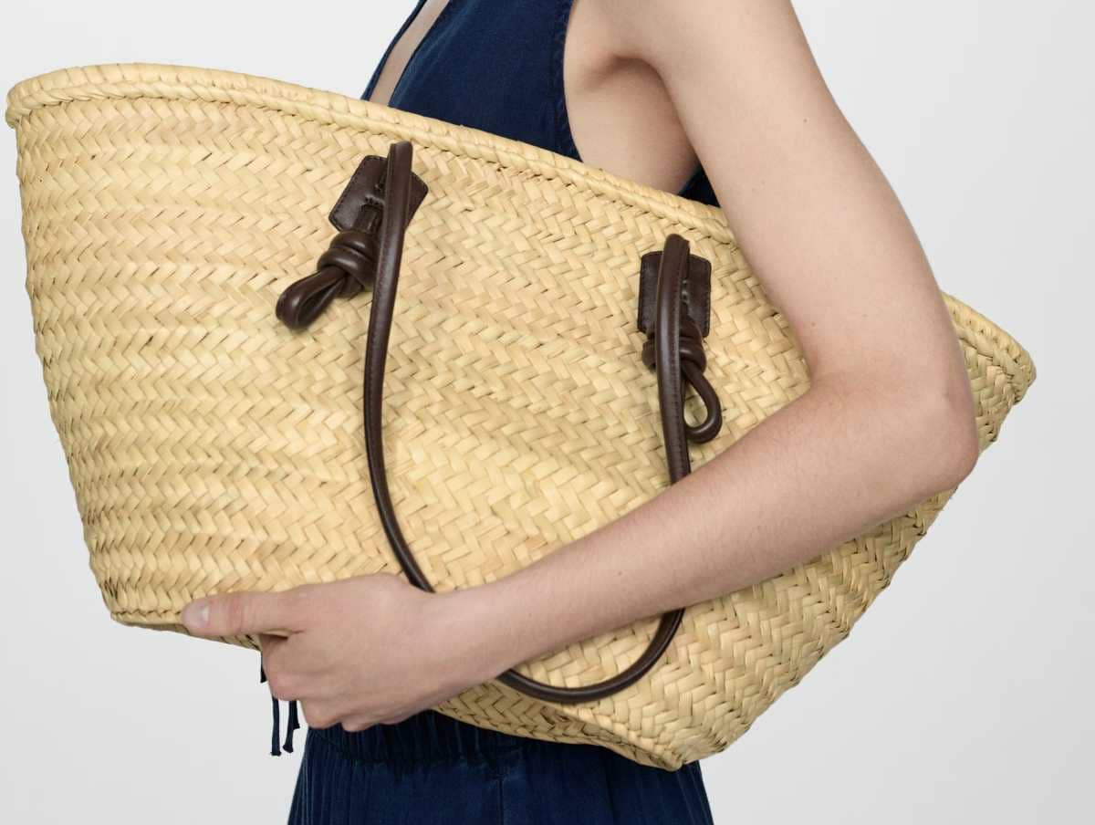 Bolso capazo piel de Mango