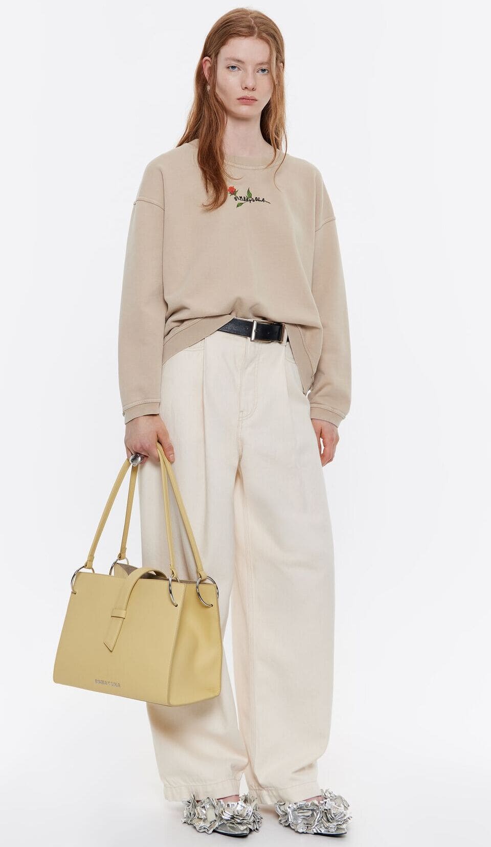 El bolso shopper grande de piel amarillo topacio de Bimba y Lola