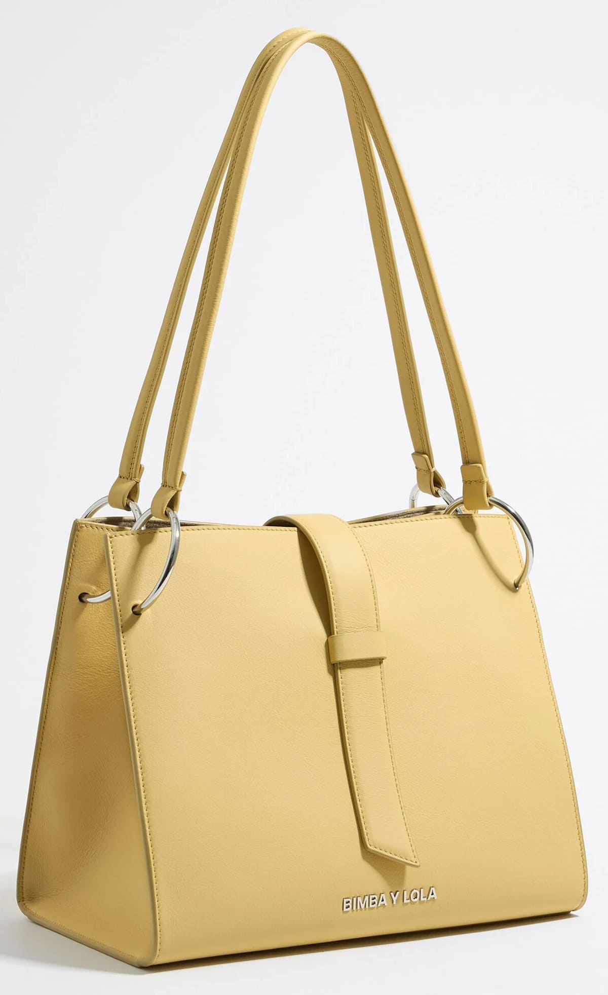 El bolso shopper grande de piel amarillo topacio de Bimba y Lola