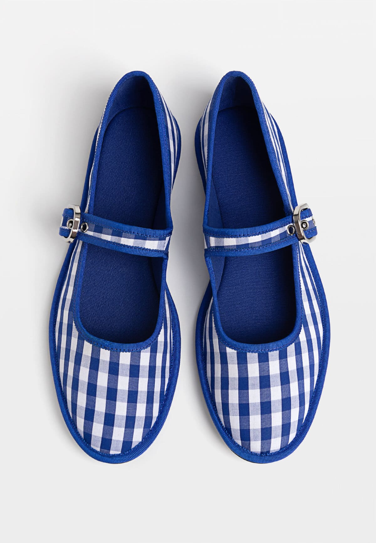 Merceditas de hebilla con estampado Vichy