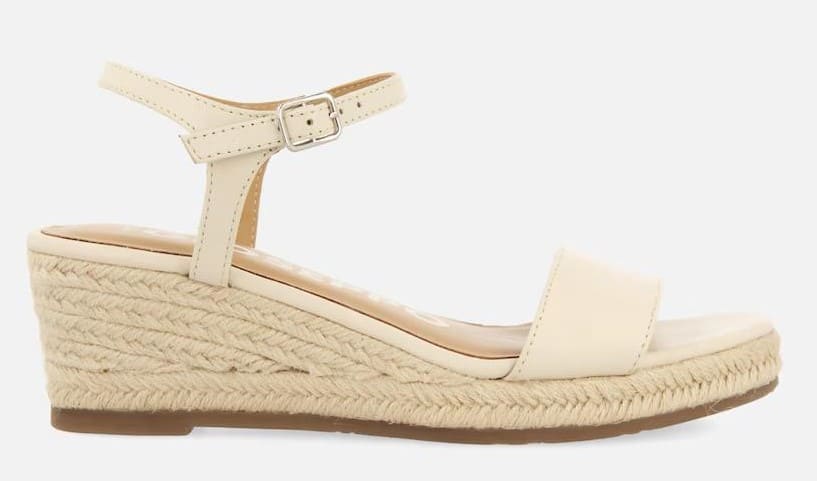 Sandalias de cuña con cuña de yute de altura media