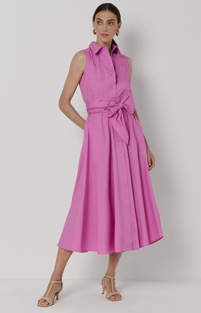 Roberto Verino vestido midi camisero sin mangas voile