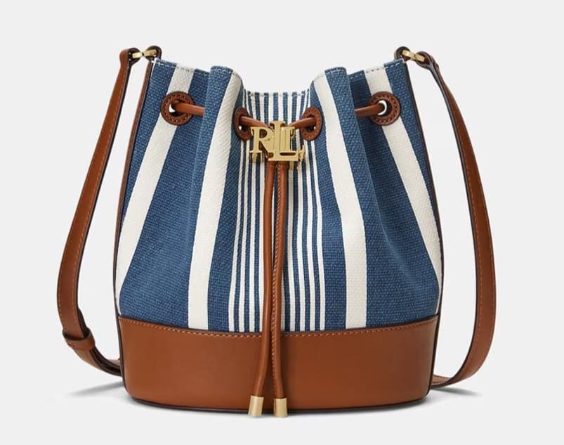 Bolso saco con estampado de rayas