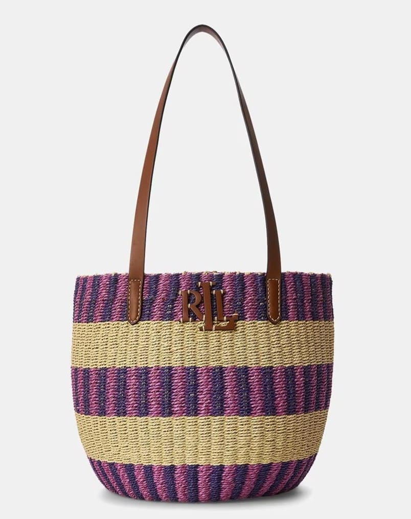 Tote de paja abierto