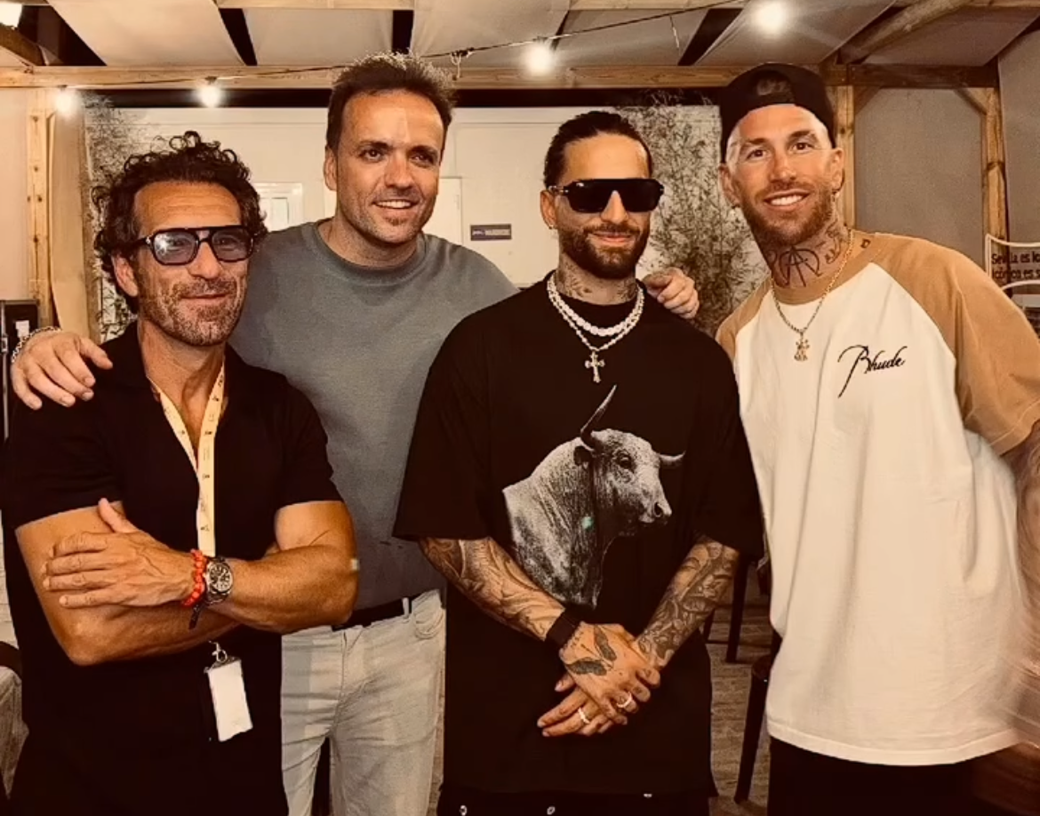 Sergio Ramos y Maluma tras el concierto en la Plaza de España | IG