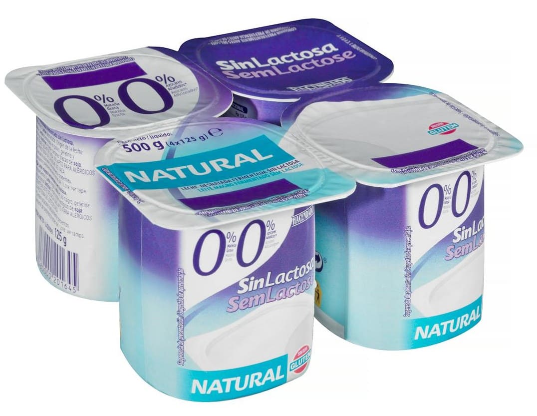 Yogur sin lactosa natural Hacendado 0 sin azúcares añadidos