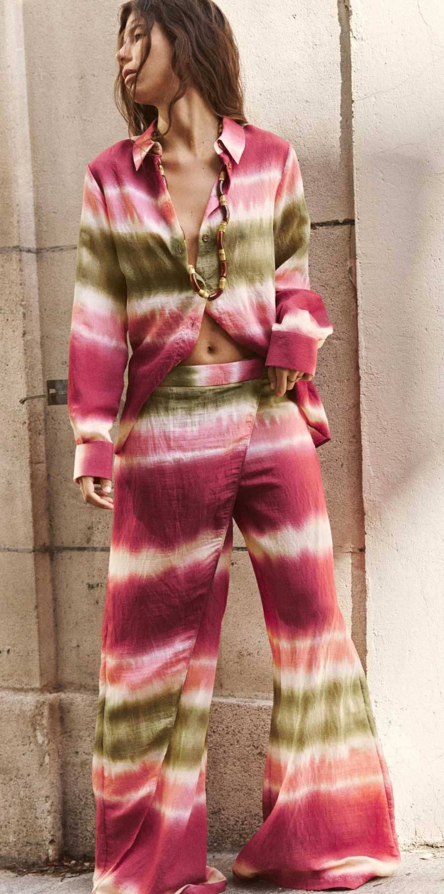Pantalón pareo TIE DYE de Zara