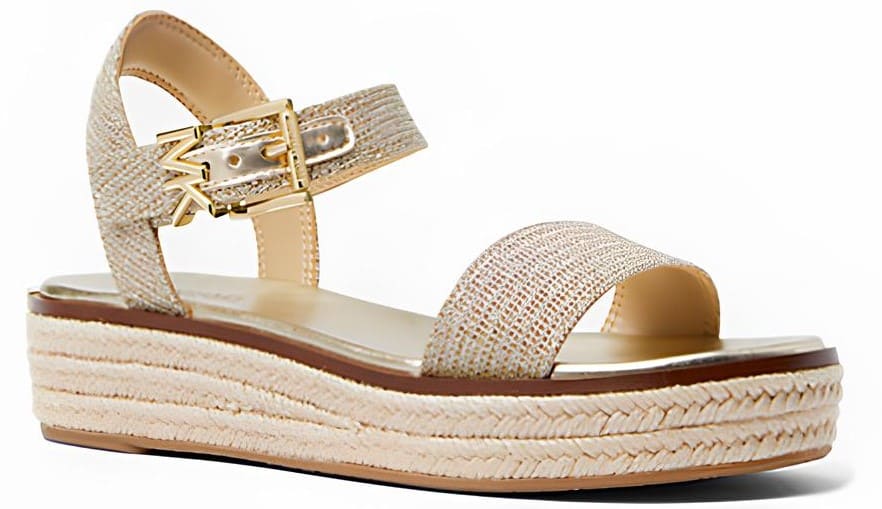 MICHAEL MICHAEL KORS Sandalia Richie tipo alpargata de malla de cadena brillante con plataforma