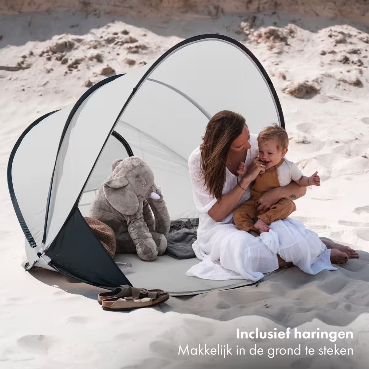 El refugio de playa XXL Luxe Pop Up en color plata de Deryan en Decathlon