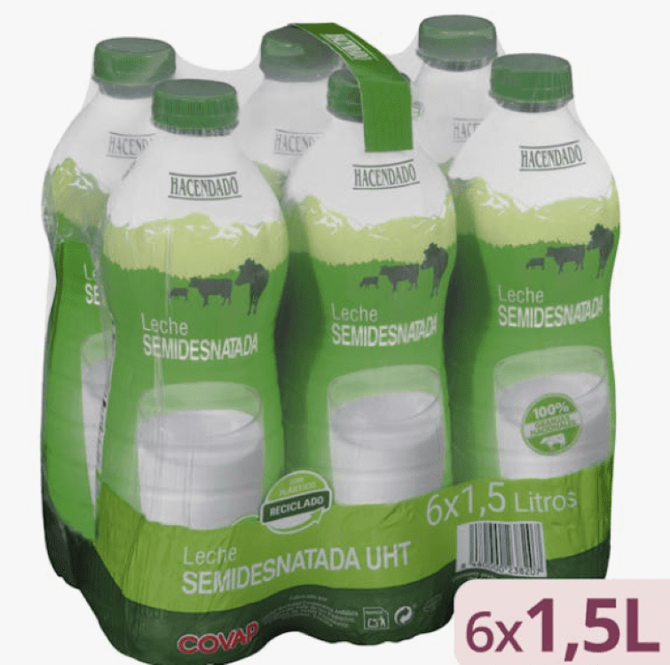 Leche semidesnatada Hacendado