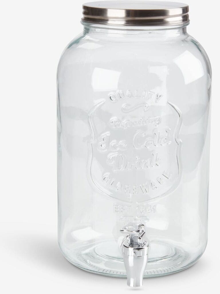 El dispensador con grifo LEMONADE de 3,5 litros y de cristal de Jysk