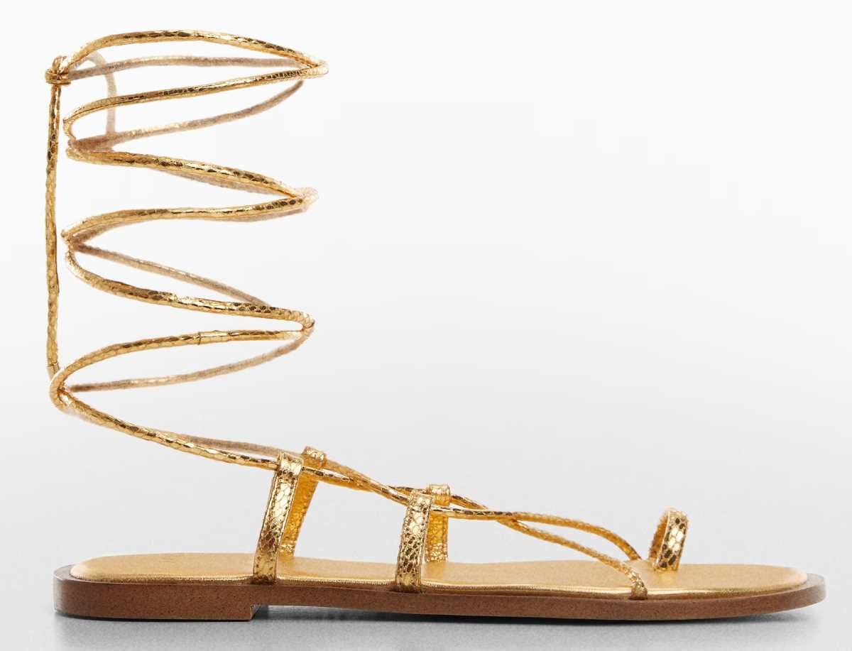 Sandalia piel tiras de Mango