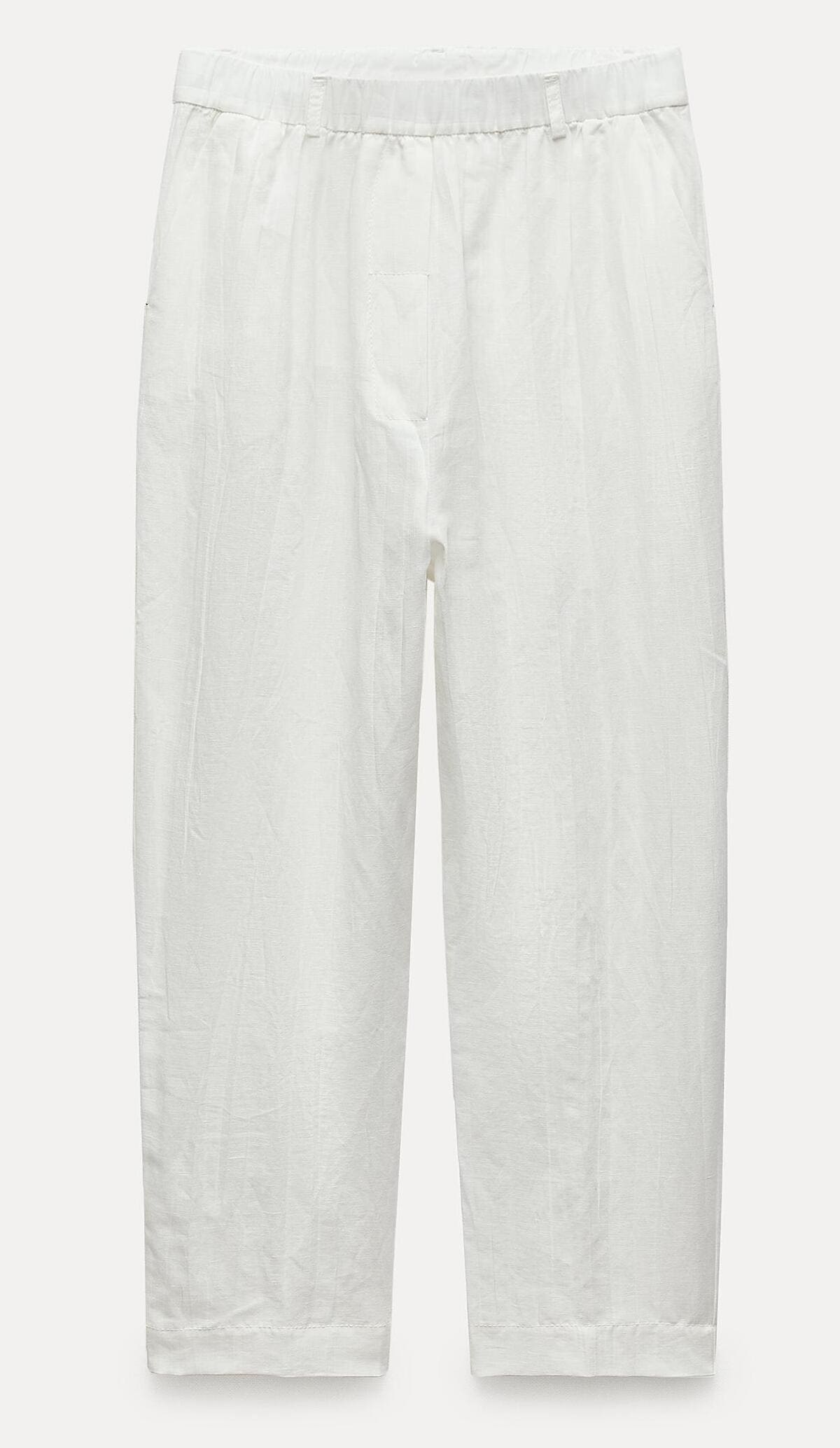 El pantalón de lino arrugado ZW Collection de Zara